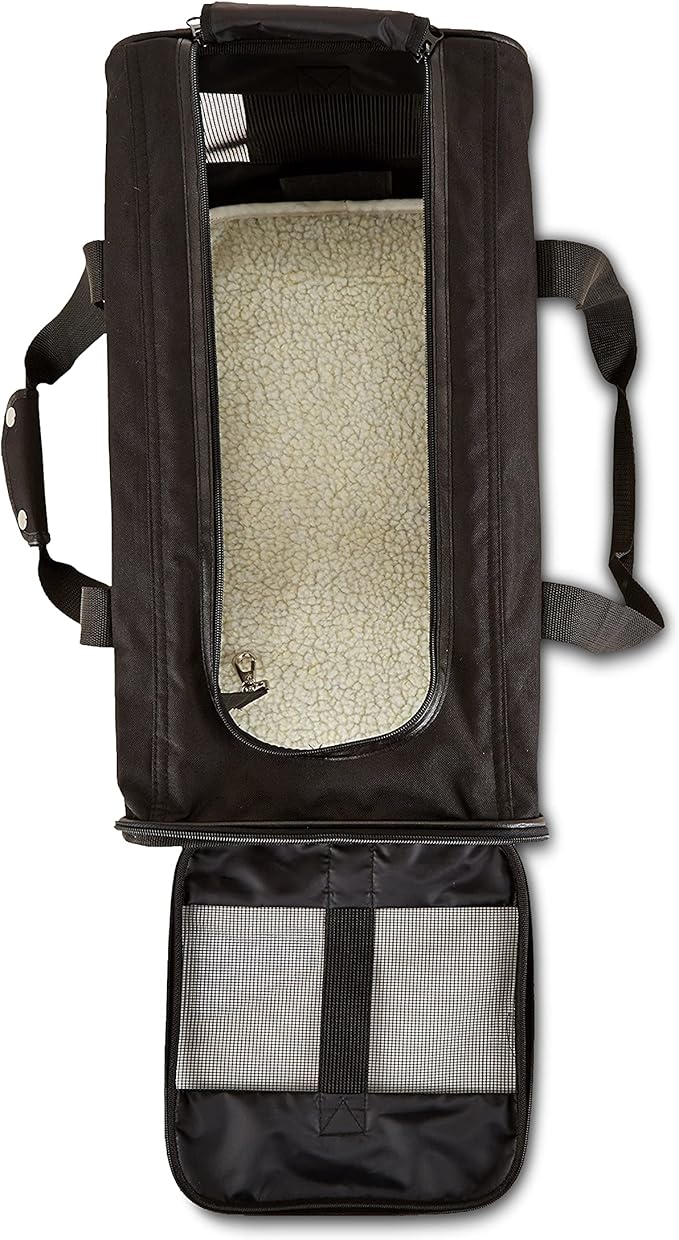 Amazon Basics Dogs and Cats Carrier, Soft Sided Pet Carrier, Black, Large, 50 cm L x 26 cm W x 28 cm H