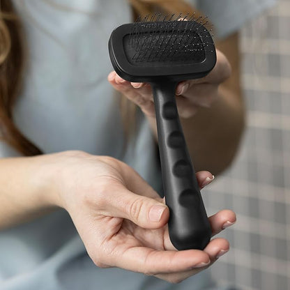 Tweezerman Dog and Cat Slicker Brush for Small Pets, Grooming Brush with Coated Bristles to Prevent Scratching and Ergonomic Handle