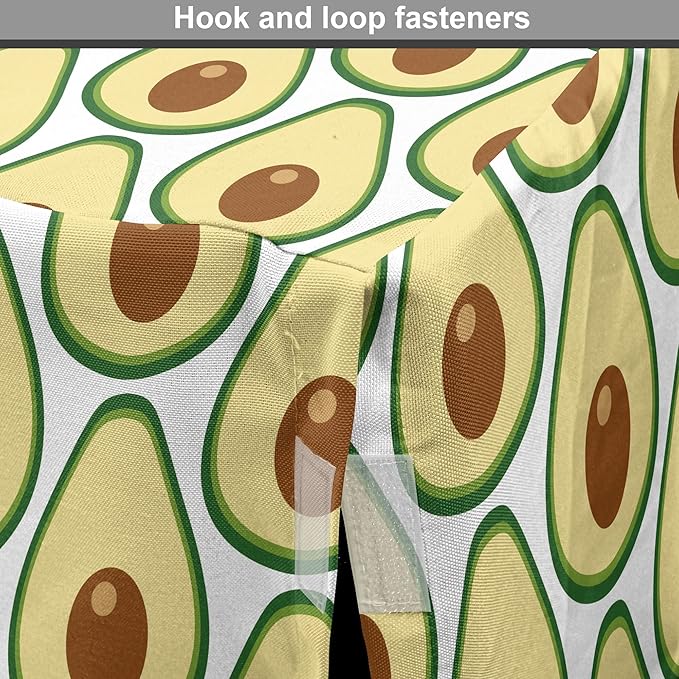 Lunarable Fruit Dog Crate Cover, Halved Avocado Slice Motifs Vegetable Food Natural Art, Easy to Use Pet Kennel Cover for Small Dogs Puppies Kittens, 22 Inch, Pale Yellow Redwood