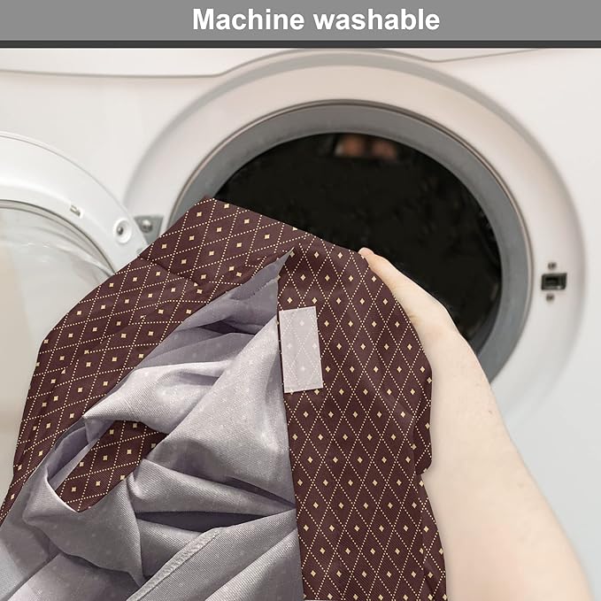 Lunarable Abstract Dog Crate Cover, Geometric Concept of Dotted Rhombus Pattern in a Traditional Style, Easy to Use Pet Kennel Cover for Medium Large Dogs, 36 Inch, Dark Maroon Pale Camel