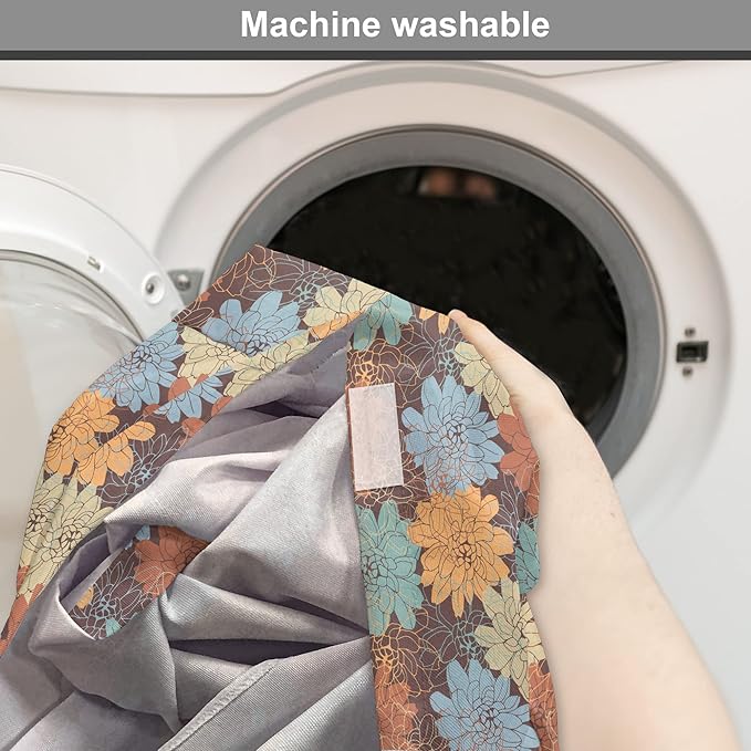 Lunarable Floral Dog Crate Cover, Blossoming Flowers Pattern Botanical Garden Art Illustration Colorful Vintage Design, Easy to Use Pet Kennel Cover for Small Dogs Puppies Kittens, 24 Inch, Brown