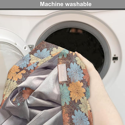 Lunarable Floral Dog Crate Cover, Blossoming Flowers Pattern Botanical Garden Art Illustration Colorful Vintage Design, Easy to Use Pet Kennel Cover for Small Dogs Puppies Kittens, 42 Inch, Brown