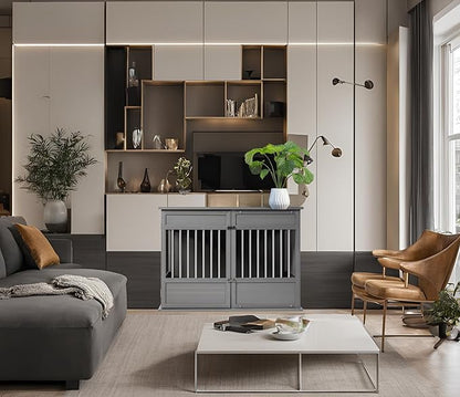 New Age Pet Horizon Pet Crate - Durable ECOFLEX with Stainless Steel Spindles, Bone-Shaped Latches, Easy Access Door, Stylish Design, 10-Year Warranty, Available in 3 Sizes & 2 Colors