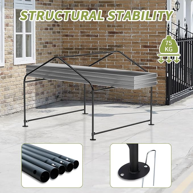 YAZ&OUZ Dog House Outdoor Large Breed, Dog Shade for Outside, 4'x4'x3' Outdoor Dog House Weatherproof & Snowproof with Sturdy Steel Frame & Ground Nails, Chicken House, Duck House