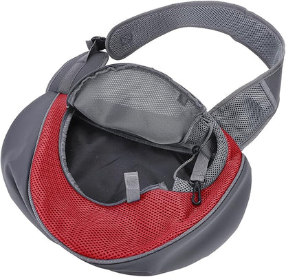 Dog Pet Sling Carrier Puppy Cat Sling Mesh Carrying Bag Adjustable Strap Breathble Small Dog Cat Satchel Carrier Hand Free Safe Front Backpack Soft Foldable Pet Purse Pouch Travel Outdoor