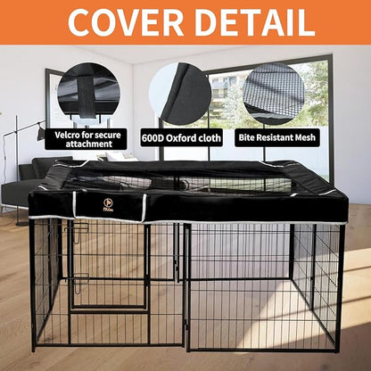 PJYuCien Square Top Cover - Fits 8 Panels 32 Inch Width Metal Dog Fence Dog Playpen (Note: Only PlayPen Top Cover, NO PLAYPEN!!!)…