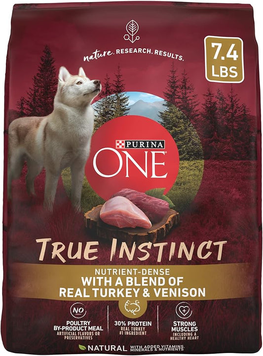 Purina ONE True Instinct With A Blend Of Real Turkey and Venison Dry Dog Food - 7.4 lb. Bag
