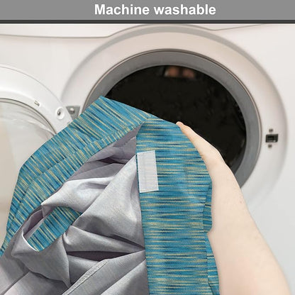 Lunarable Yellow and Blue Dog Crate Cover, Knitted Melange Inspired Graphic Clothing Texture Pattern, Easy to Use Pet Kennel Cover for Small Dogs Puppies Kittens, 22 Inch, Pale Yellow Navy Blue