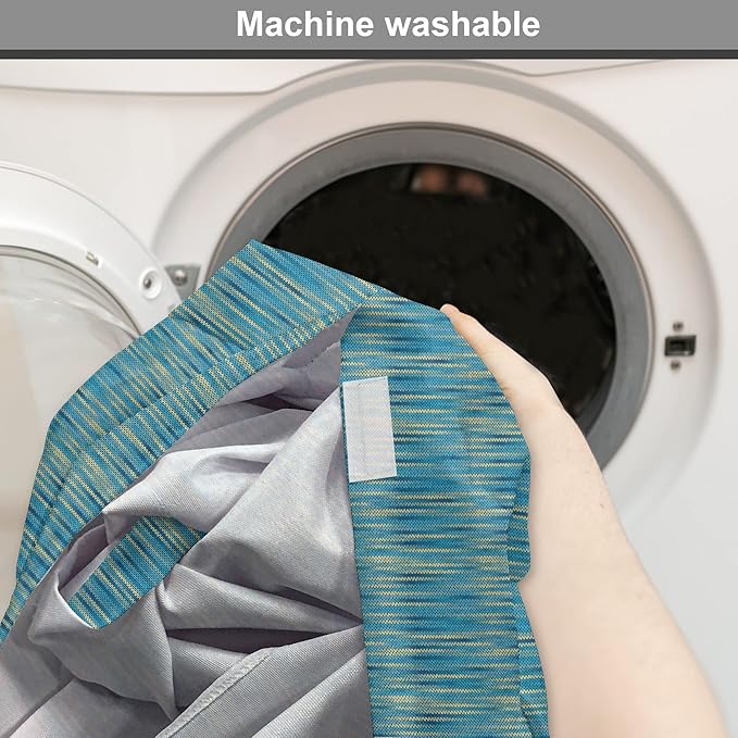 Lunarable Yellow and Blue Dog Crate Cover, Knitted Melange Inspired Graphic Clothing Texture Pattern, Easy to Use Pet Kennel Cover for Cats & Medium Dogs, 24 Inch, Pale Yellow Navy Blue