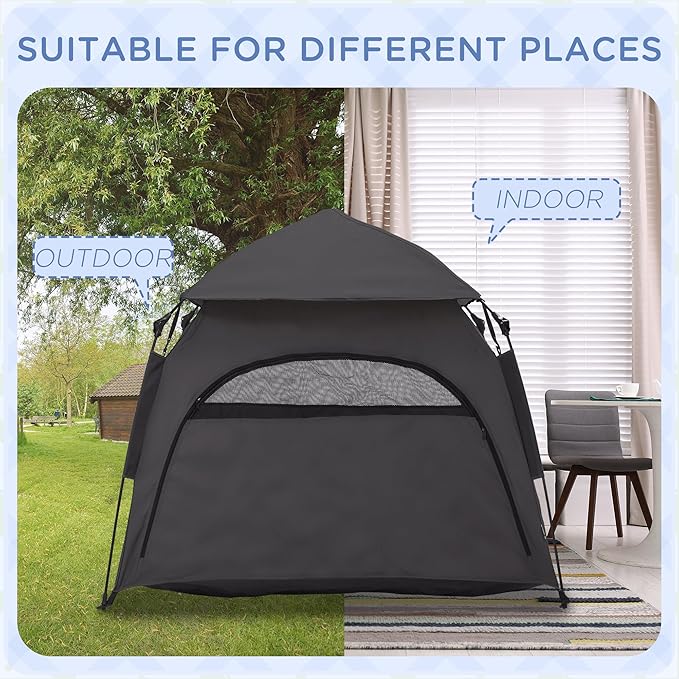 PawHut Pop Up Dog Tent for Extra Large and Large Dogs, Portable Pet Camping Tent with Carrying Bag for Beach, Backyard, Home