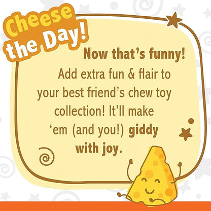 Nylabone Power Chew Cheese Bone Dog Chew Toy, Cute Dog Toys for Aggressive Chewers, Cheese Flavor, Medium/Wolf (1 Count)