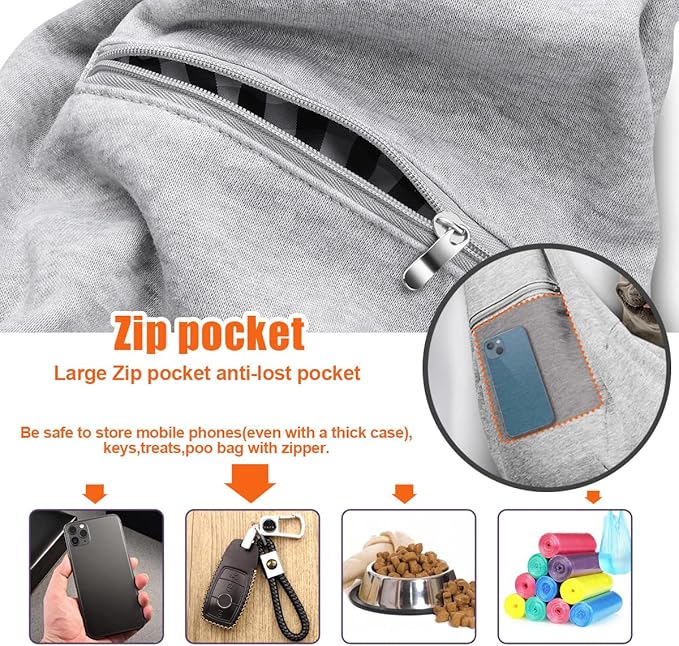 Tomkas Dog Sling Carrier for Small Dogs pet Slings with Extra Pocket Storage Sling with Storage Pocket