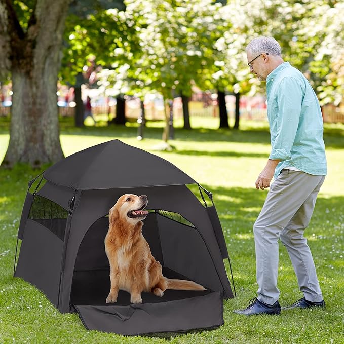 PawHut Pop Up Dog Tent for Extra Large and Large Dogs, Portable Pet Camping Tent with Carrying Bag for Beach, Backyard, Home