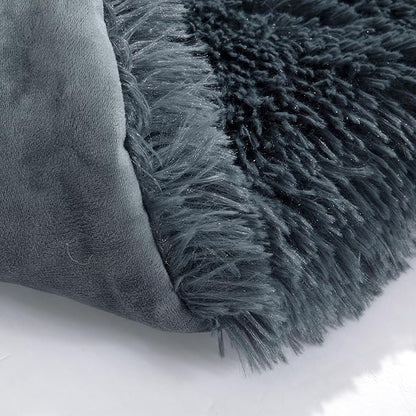 HOMBYS Fluffy Dog Crate Bumper with Dog Mat (Crate NOT Include)-Soft Faux Fur Crate Accessorie Dog Kennel Cover, Dog Crate Training Pad for a Safe & Comfortable, Ties for Secure-Fit Front Door Crates