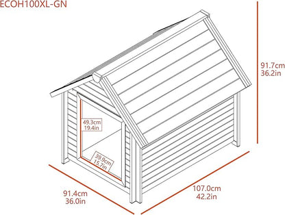 New Age Pet ECOFLEX Bunk Style Dog House, X-Large, Weatherproof and Easy to Clean, Elevated Floor for Ventilation, Quick Assembly, for Pets Up to 150lbs