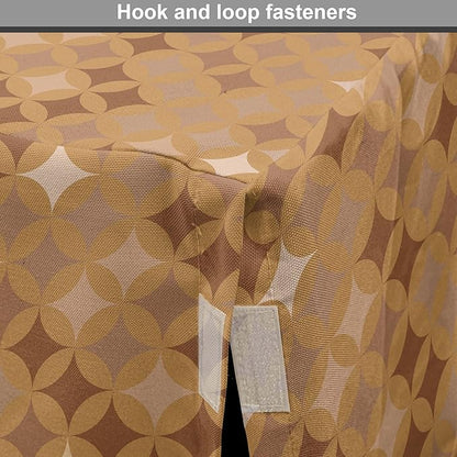 Lunarable Abstract Dog Crate Cover, Classic Print of Retro Style Round Intricate, Easy to Use Pet Kennel Cover for Small Dogs Puppies Kittens, 18 Inch, Cocoa Pale Brown