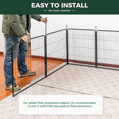 FXW Rollick Dog Playpen for Yard, RV Camping, 45 inch 8 Panels for Large Dogs│Patented