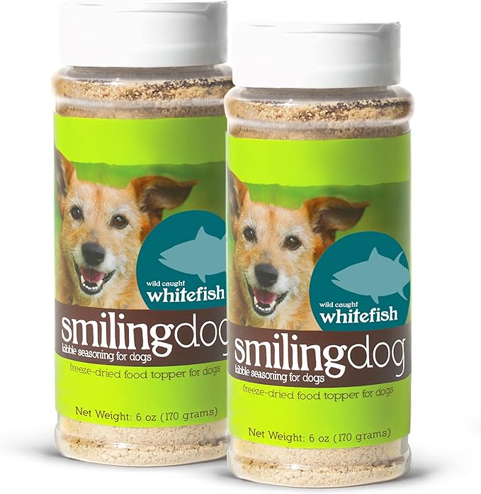 Herbsmith Kibble Seasoning – Freeze Dried Wild-Caught Whitefish – DIY Raw Coated Kibble Mixer - Dog Food Topper for Picky Eaters, 6 oz [Bundle x2]