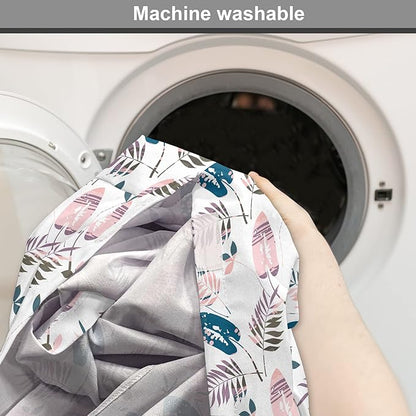 Ambesonne Leaves Dog Crate Cover, Abstract Foliage Pastel Colors Tropical Jungle Forest Plants Grunge Effect, Easy to Use Pet Kennel Cover Small Dogs Puppies Kittens, 22 Inch, Petrol Blue Baby Pink