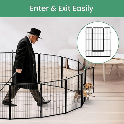 InfiniPower Dog Playpen for Yard, RV, Camping, 24 Inch 16 Panels Play Pen Indoor, Heavy Duty Indoor Outdoor Exercise Dog Pen for Puppies/Small Dogs, Black