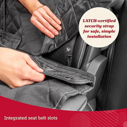 Lusso Gear Dog Car Seat Cover for Back Seat - Non-Slip Black Cover Stays Securely, Fits Your Car, Truck, & SUV, Pack with Leash/Bowl - Waterproof Dog Seat Cover for Back Seat