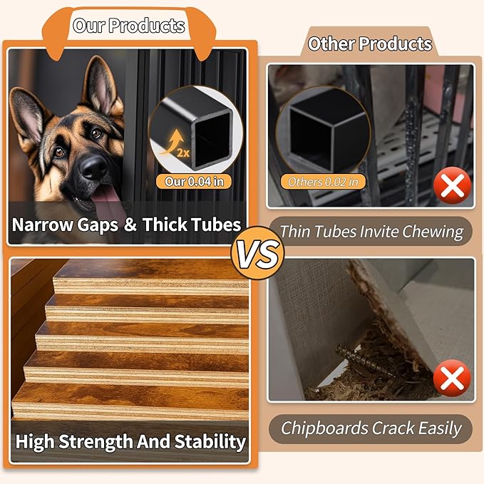 Shoe Bench Dog Crate with Storage Chew-Proof Steel-Tube Dog Cage, Indoor Pet Crate End Table for Small Dogs