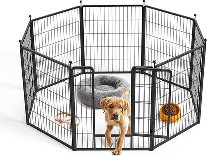 InfiniPower Dog Playpen for Yard, RV, Camping, 24 Inch 16 Panels Play Pen Indoor, Heavy Duty Indoor Outdoor Exercise Dog Pen for Puppies/Small Dogs, Black