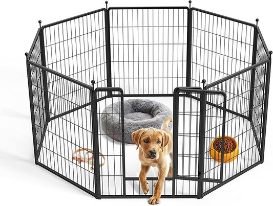 InfiniPower Dog Playpen for Yard, RV, Camping, 24 Inch 16 Panels Play Pen Indoor, Heavy Duty Indoor Outdoor Exercise Dog Pen for Puppies/Small Dogs, Black