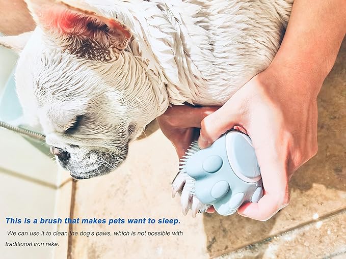 Dog Bath Brush,Soft Pet Shampoo Brush,Cat Puppies Massage Brush for Massaging Washing＆Bathing(Blue)