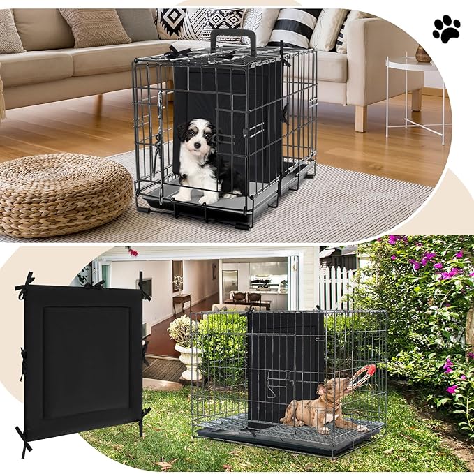 Thyle 2 Pcs Dog Crate Divider Panel for 36 Inch, Black Thick Dog Kennel Divider with Ties for Puppy Training(24 x 22.5 Inches for 36" Crate)