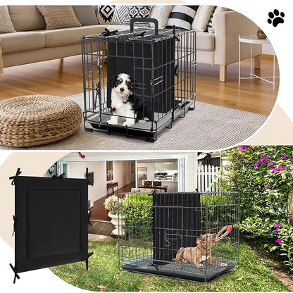 Thyle 2 Pcs Dog Crate Divider Panel for 36 Inch, Black Thick Dog Kennel Divider with Ties for Puppy Training(24 x 22.5 Inches for 36" Crate)