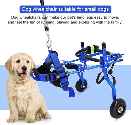 Adjustable Dog Wheelchair for Back Legs，Pet/Doggie Doggy Wheelchairs with Disabled Hind Legs Walking (XS-Blue)
