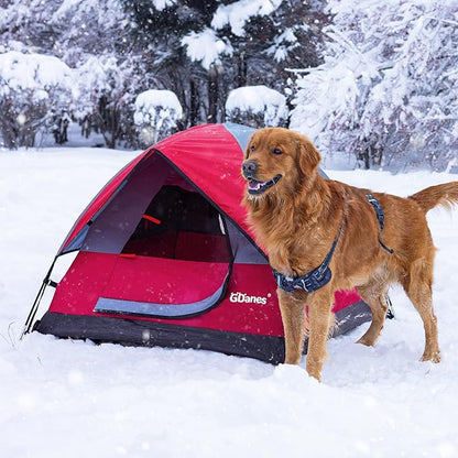 GDanes Red Dog Tent House - Portable Indoor/Outdoor Dog Bed with Soft Pad for Large Dogs, 42 x 42 x 32 Inches