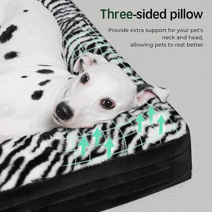 BALANCE Orthopedic Dog Bed, Egg Crate Foam Dog Couch for Pet Sleeping, Pet Sofa with Removable Washable Cover & Nonskid Bottom, Comfy Dog Bed for Medium Size Dog, Black