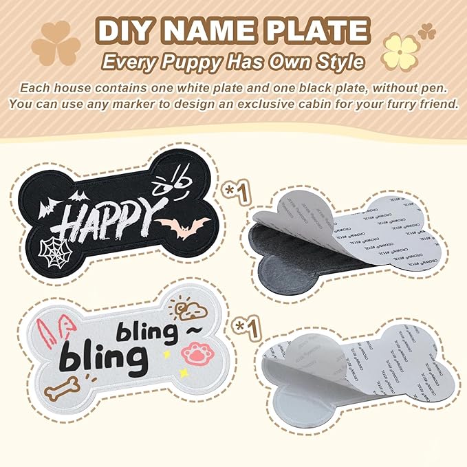 Jiupety Indoor Dog House with Frame, Cute Dog Tent Bed with Cover Cave, Breathable, Washable, and Foldable House, Suitable for 10-20 Lb Puppy and Cats, Medium (17"×17"×17"), Beige