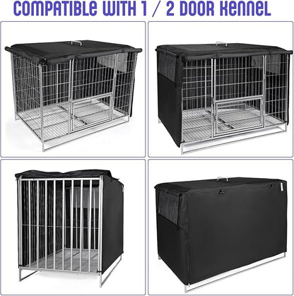42 inch Dog Crate Cover Double Door, Low Odor 600D Oxford Fabric Kennel Cover, 2 Breathable Mesh Windows, Indoor Outdoor Dog Crate Cover 42 inch (NO CAGE)