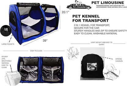 Cat Show House Portable Kennel Double Crate for Home or Travel Easy Fold Compact Storage Dog Pet House All Soft Mats Include