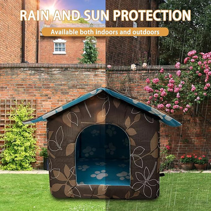 Soft Waterproof Dog House with Pad Pets Foldable Cool Cave Sleeping Bed for Dogs Cats Hamster Small Animal House All Weather Black