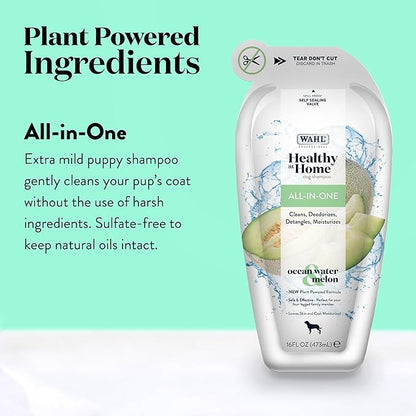 Wahl Professional Animal Healthy at Home Dog Shampoo - Plant Powered Grooming Shampoo - All-in-One