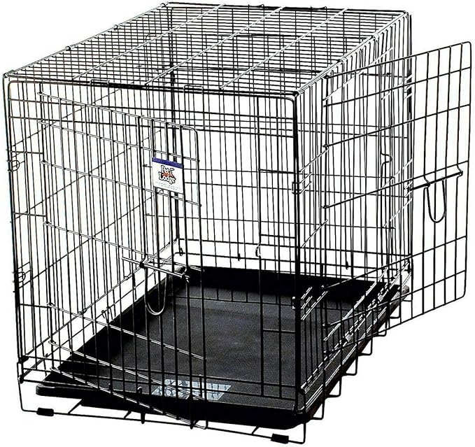 Pet Lodge® Wire Dog Crate | Small Pet Carrier | Easy to Clean | Multi-Functional Pet Crate | Double Door Crate | Great for Pets Up to 70lbs | Large