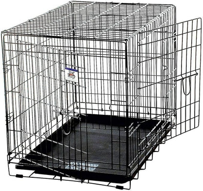 Pet Lodge® Wire Dog Crate | Small Pet Carrier | Easy to Clean | Multi-Functional Pet Crate | Double Door Crate | Great for Pets Up to 70lbs | Large