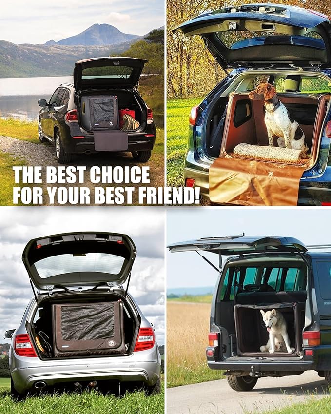 Collapsible Portable Soft Dog Crate-HIGHPI Inflatable Dog Travel Crate For Very Large Dogs, Waterproof Dog Kennel Outdoor Indoor, Safety Foldable Dog Cage For Car Home, Dog Carrier 41"L x 35"W x 29"H