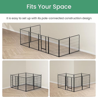 InfiniPower Dog Playpen for Yard, RV, Camping, 24 Inch 16 Panels Play Pen Indoor, Heavy Duty Indoor Outdoor Exercise Dog Pen for Puppies/Small Dogs, Black