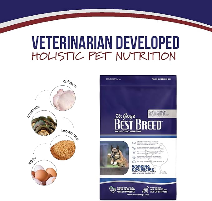 Best Breed Working Dog Diet Made in USA [Natural High Calorie Dry Dog Food] - 4lbs