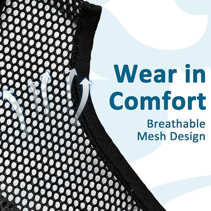 LUCKYPAW Dog Muzzle, Mesh Muzzle for Large Medium Small Dogs, Soft Dog Muzzle to Prevent Biting Chewing Excessive Barking with Adjustable Head Strap, Perfect for Vet Visit (Black, XL)