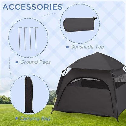 PawHut Pop Up Dog Tent for Extra Large and Large Dogs, Portable Pet Camping Tent with Carrying Bag for Beach, Backyard, Home
