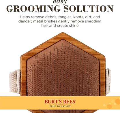 Burt's Bees for Pets Palm Slicker Brush - Recycled Bamboo Dog and Puppy Grooming Tool, Pet Hair Brush and Comb