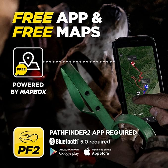 Dogtra Pathfinder 2 Additional Receiver Dog GPS Tracker e Collar Black LED Light No Monthly fees Free App Waterproof Smartwatch Control Satellite Real Time Tracking Long Range Smartphone Required