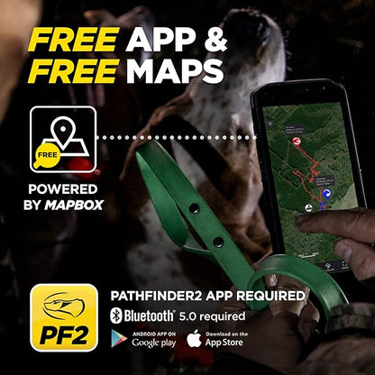 Dogtra Pathfinder 2 Additional Receiver Dog GPS Tracker e Collar Black LED Light No Monthly fees Free App Waterproof Smartwatch Control Satellite Real Time Tracking Long Range Smartphone Required