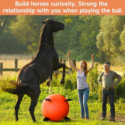 QDAN Herding Ball for Dogs, 25 inch Dog Balls, Giant Dog Toys Horse Toy, Dog Herding Ball for Australian Shepherd, Orange